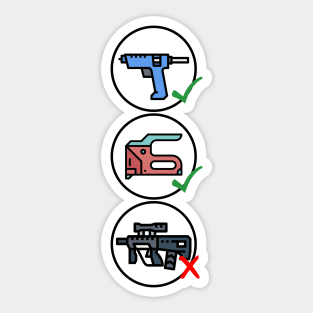 One Of These Guns Is Not Like The Others Sticker